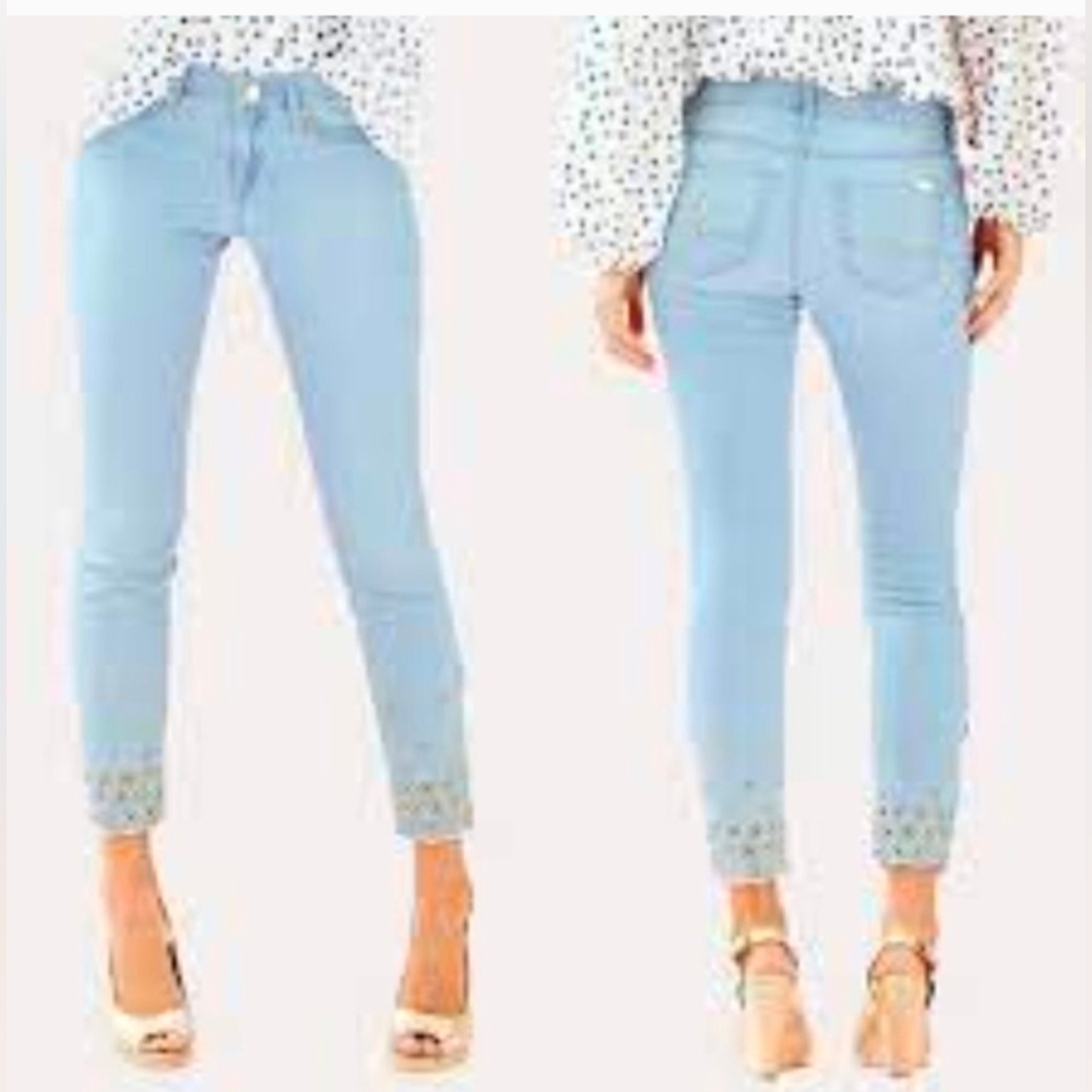 Lilly Pulitzer South Ocean Skinny Crop Jeans Scallop Hem 2